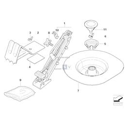 Pasuje tylko do opon 17", Schowek na koło zapasowe - 71111095393