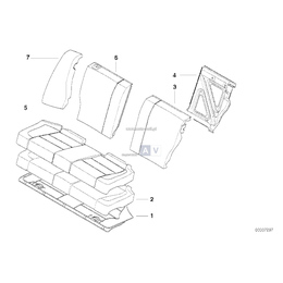 Element piankowy oparcia prawy - 52208146600