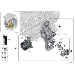 Termostat BMW F10N F11N F15 X5 F20 F21 F25 X3 F30 F31 F36 F39 X2 F45 F48 X1 MINI F54 F56 F57 F60 G01 G02 G30 - 11518588945