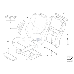 M sport seat, Poszycie oparcia, lewe - 52108042143