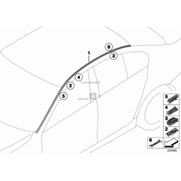 Zaczep listwy dachowej relingu BMW F10 F11 520 525 528 530 535 540 550 M5 - 51137238256