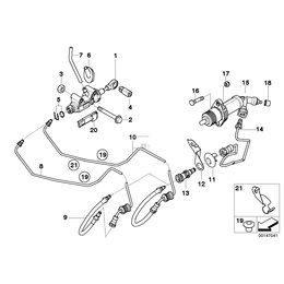Przewód wysprzęglika z wężem ciśnieniowym BMW E81 E82 E84 X1 E87 E90 E91 E92 E93 - 21526864475