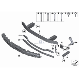 Wzmocnienie belka zderzaka przód BMW F07 F10 F11 520 523 525 528 530 535 550 - 51117203078