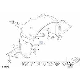 Nadkole dolne lewy przód BMW E46 sedan touring 316 318 320 323 325 328 - 51718193811