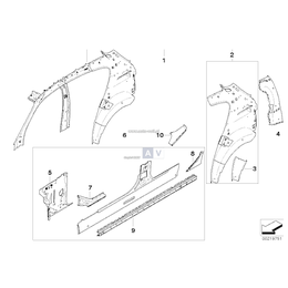 Konstrukcja słupka C prawego - 41217131006