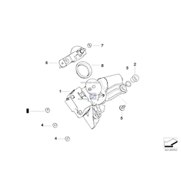 Mechanizm wycieraczki tył BMW E61 E91 520 523 525 530 535 550 316 318 320 330 335 - 61627209167