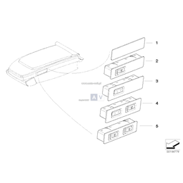 Przełącznik zagłówka tylnego prawego - 61316918426