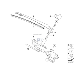 Silnik wycieraczki szyby tył BMW E81 E87 E87N 116 118 120 130 - 67637199569