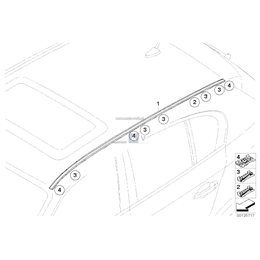 Listwa ozdobna dachu lakierowana prawa - 51130390345