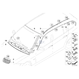 Listwa ozdobna ramy bocznej tylna lewa - 51137129665