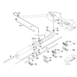 Przewód paliwa odpowietrzający AKF tylny BMW E39 520 523 525 528 530 540 - 16131183153