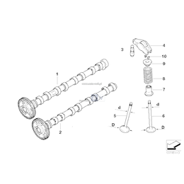 Wałek rozrządu zaworów wydechowych - 11317796541
