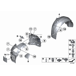 Nadkole przód tylne prawe BMW F10 F11 520 523 525 528 530 535 550 - 51717186724