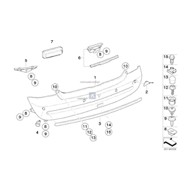 Obudowa zderzaka tylnego gruntowana - 51127048259