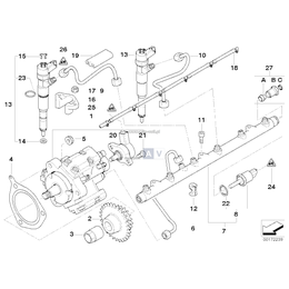 Zawór regulacji ciśnienia BMW E46 E39 E38 X5 E53 730d 525d 530d 330d 330xd 3,0d M57 - 13517787537