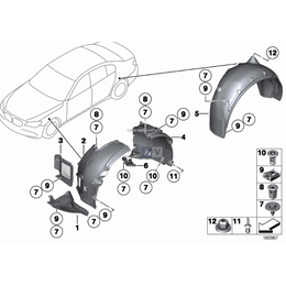 Osłona nadkola przód dolna lewa BMW F01 F02 F04 730 740 750 760 - 51757898891
