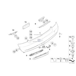 Obudowa zderzaka tylnego gruntowana - 51127192764