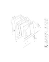Osłona ramy szyby drzwi tylnych prawych - 51357141038