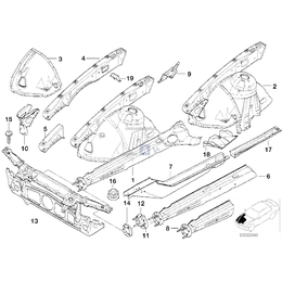 Łącznik blaszany bocznej ramy, lewy - 41218205815