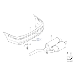 Mit sichtbaren Endrohren, Tłumik tylny - 18307975890