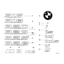 Emblemat M tył - Oryginał BMW - 51142250811