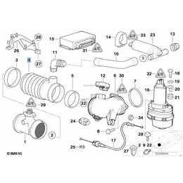 Guma przepływomierza BMW E39 E38 535i 540i 735i 740i M62 - 13711432410