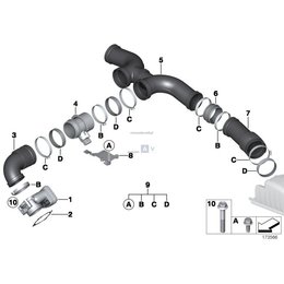 Uszczelka przepustnicy BMW E46 E39 E60 E61 E65 E83 E87 E90 E91 316 318 320 116 118 120 760 520 525 - 13547504728