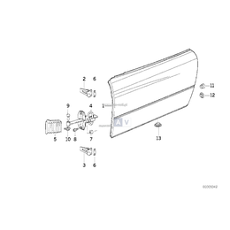 Zawias drzwi przedni górny lewy - 41511970307