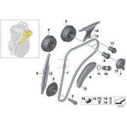 Śruba łożyskowa rozrządu BMW F20 F21 F23 F30 F31 F34 F36 F39 F48 MINI F54 F55 F57 G01 G11 G20 G30 - 13527617486