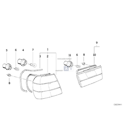 Lampa tylna w błotniku prawa - 63218351648