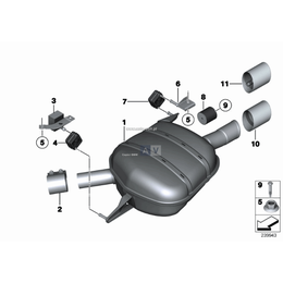 Rear silencer, left - 18307646936