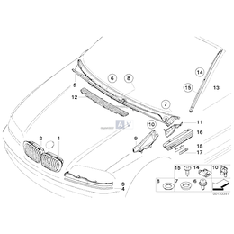 Kratka ozdobna wlotu powietrza maski BMW E46 M3 CSL - 51132694723