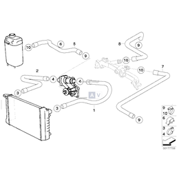 Uchwyt przewodu chłodzenia BMW E31 E32 E34 E38 E39 E53 X5 - 61131379136