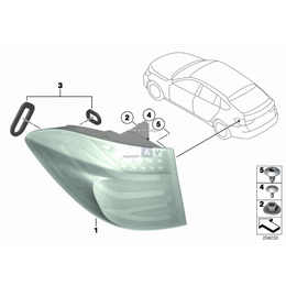 Lampa tylna w błotniku prawa - 63217199644