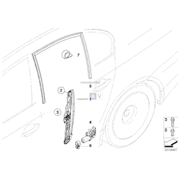 Prowadnica szyby tylnej prawej - 51357033806