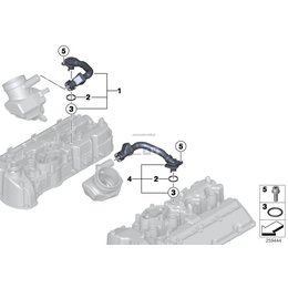 Przewód elastyczny odpowietrzający lewy odma BMW F06 F10 F12 F13 M5 M6 ZYL. 5-8 - 11157843151