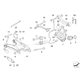 Śruba mimośrodowa tył BMW E39 sedan E46 M3CSL 520 523 525 528 530 535 540 - 33321095102