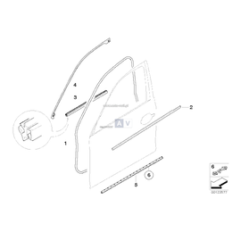 Listwa zewn. szyby drzwi przednich lew. - 51217057435