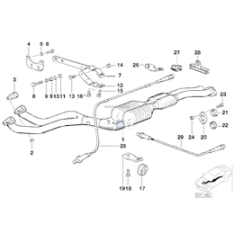 Uchwyt tłumika BMW E36 320i 323i 325i 328i M3 - 18211723649