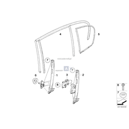 Prowadnica szyby drzwi tylnych prawych - 51347066616