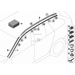 Zaczep relingu BMW F10 F11 518 520 523 525 530 535 540 550 M5 - 51137238257