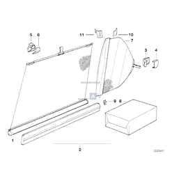 Roleta przeciwsł. drzwi tylnych lewych - 51168102455