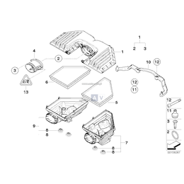 Filtr powietrza lewy BMW E70 X5 4,8i - 13717548897