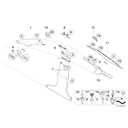 Uchwyt obudowy, tylny prawy - 51437037878