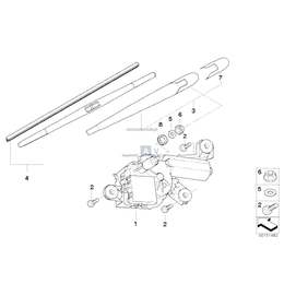 Ramię wycieraczki szyby tylnej BMW X3 E83 1,8d 2,0i 2,0d 2,5i 3,0i 3,0d - 61623400708