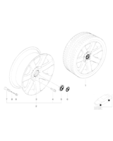 Koło alumin. 46 17/44 - Oryginał BMW - 36111094506