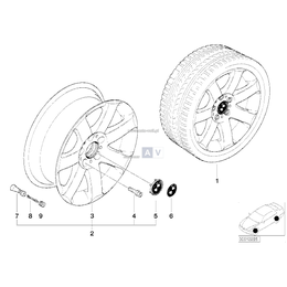 Koło alumin. 46 17/44 - Oryginał BMW - 36111094506