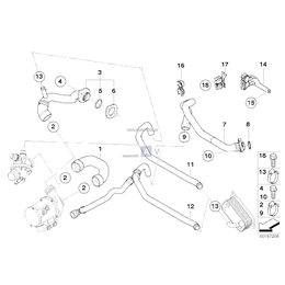 Przewód elastyczny układu chłodzenia BMW E60 E61 E63 E65 E81 E87 E90 2,3 2,5 3,0 2,8 - 11537521049